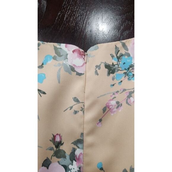 Anthropologie BHLDN Floral Manon A-Line Dress Sz 8 Sleeveless High Neck Roses - Picture 10 of 10